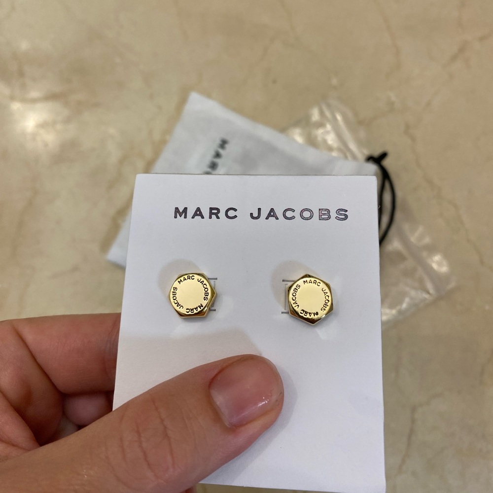 Marc Jacobs Bolt gold plated stud earrings